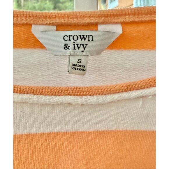 Crown & Ivy “Hello Sunshine” Striped Cotton Pullover Size Small - Picture 4 of 4